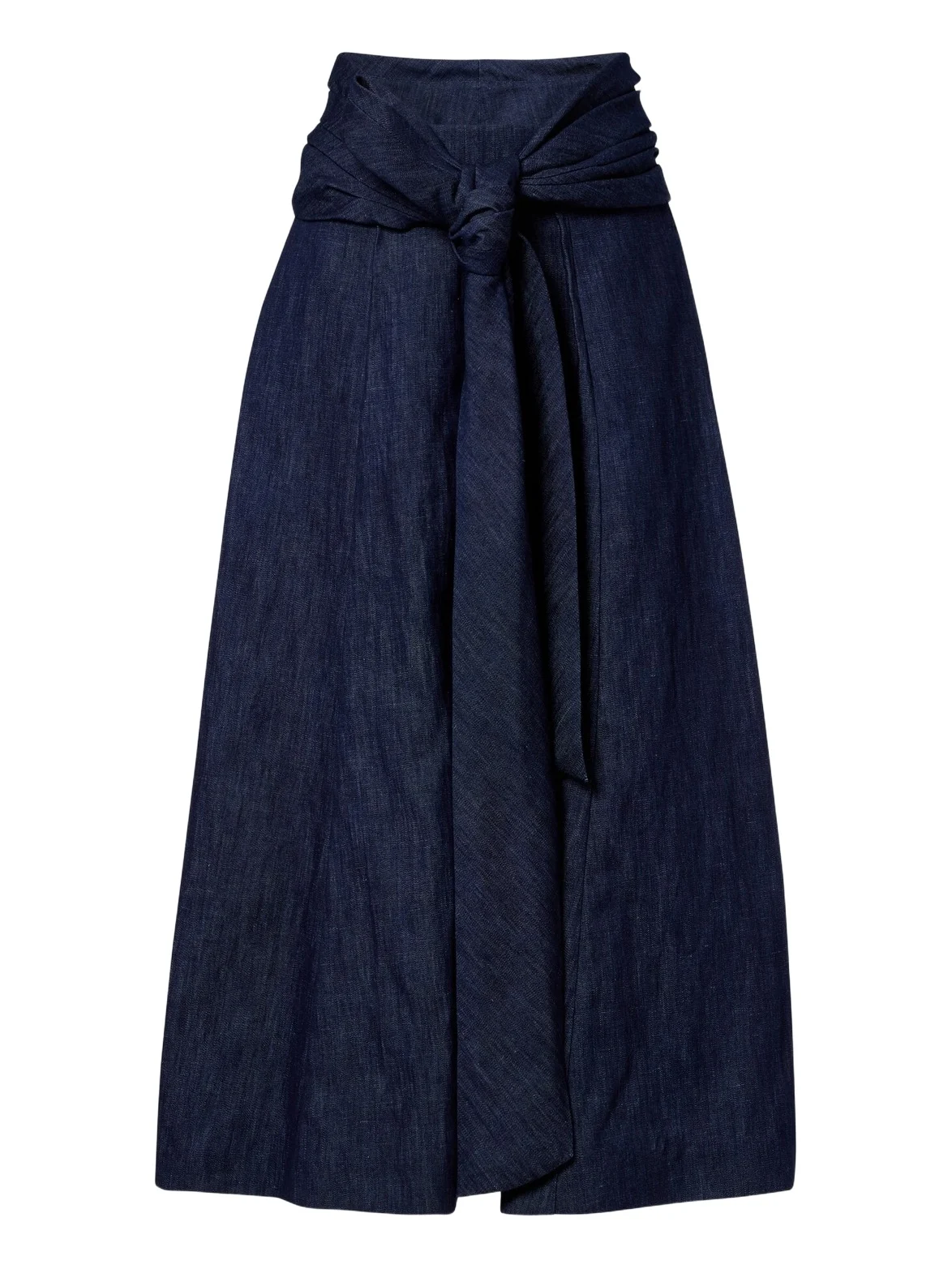 Zivan cotton and linen denim midi skirt