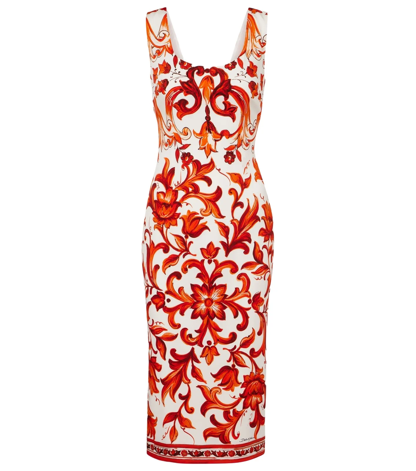 Dolce & Gabbana Majolica silk-blend charmeuse midi dress