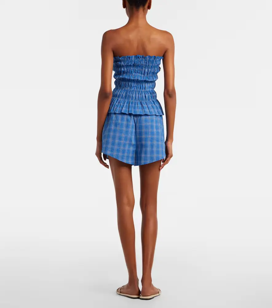 Faithfull Leya plaid cotton shorts | Thumbnail 2