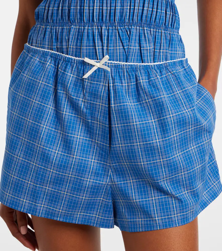 Faithfull Leya plaid cotton shorts | Thumbnail 3