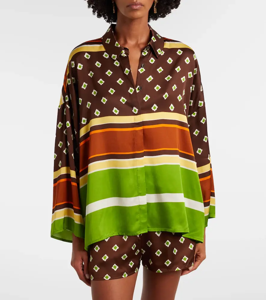 Faithfull Cora printed satin shirt | Thumbnail 2