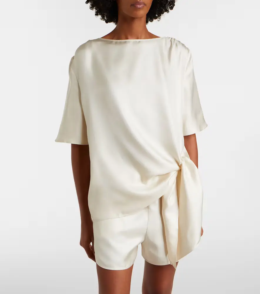 Loulou de Saison Mano silk satin top | Thumbnail 2
