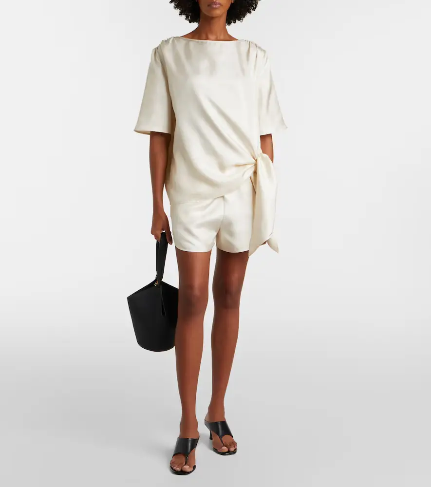 Loulou de Saison Mano silk satin top | Thumbnail 5