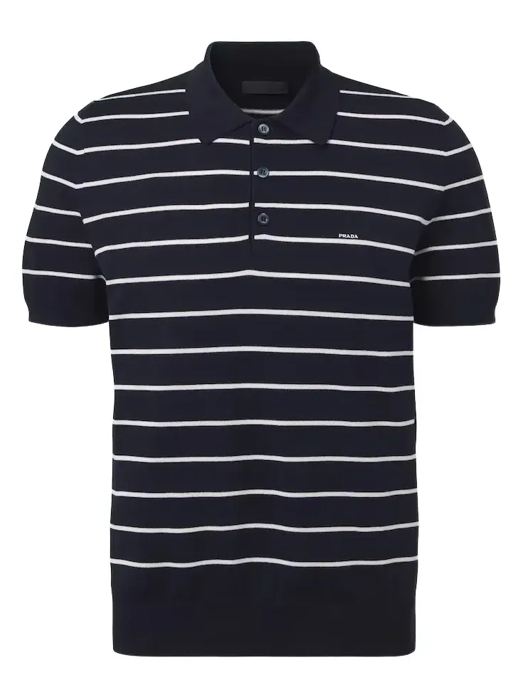Striped cotton polo shirt