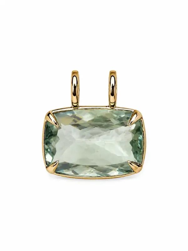 21.08ct Green Amethyst 18K Gold Cushion Pendant