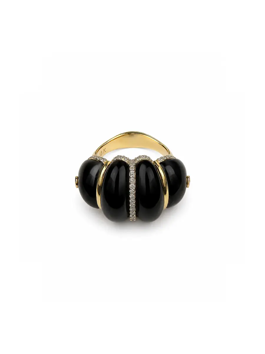 Wish Fine Jewelry 21.655ct Black Onyx Diamond 18K Gold Ring | Thumbnail 2 Wish Fine Jewelry 21.655ct Black Onyx Diamond 18K Gold Ring | Thumbnail 2