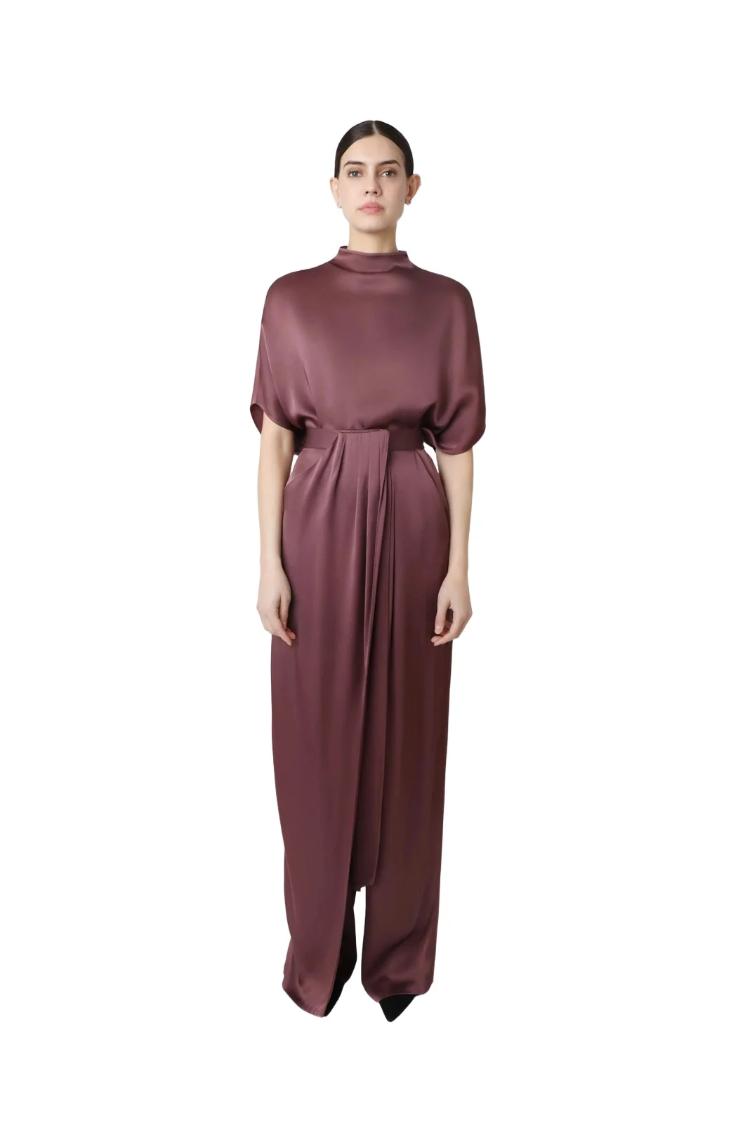 Satin Draped Relaxed Pant Satin Draped Relaxed Pant