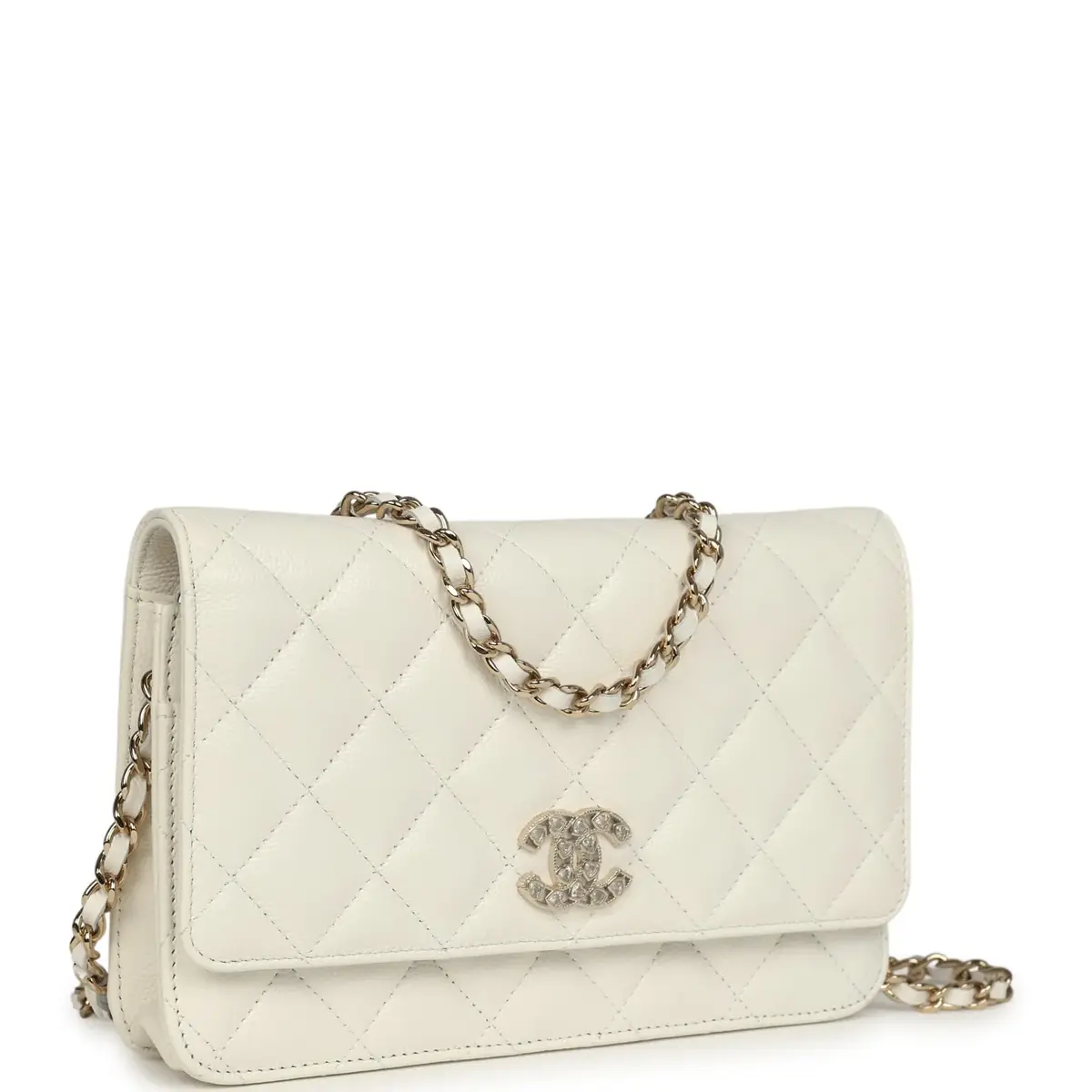 Chanel Chanel Wallet On Chain WOC White Shiny Caviar Light Gold Hardware | Thumbnail 2 Chanel Chanel Wallet On Chain WOC White Shiny Caviar Light Gold Hardware | Thumbnail 2