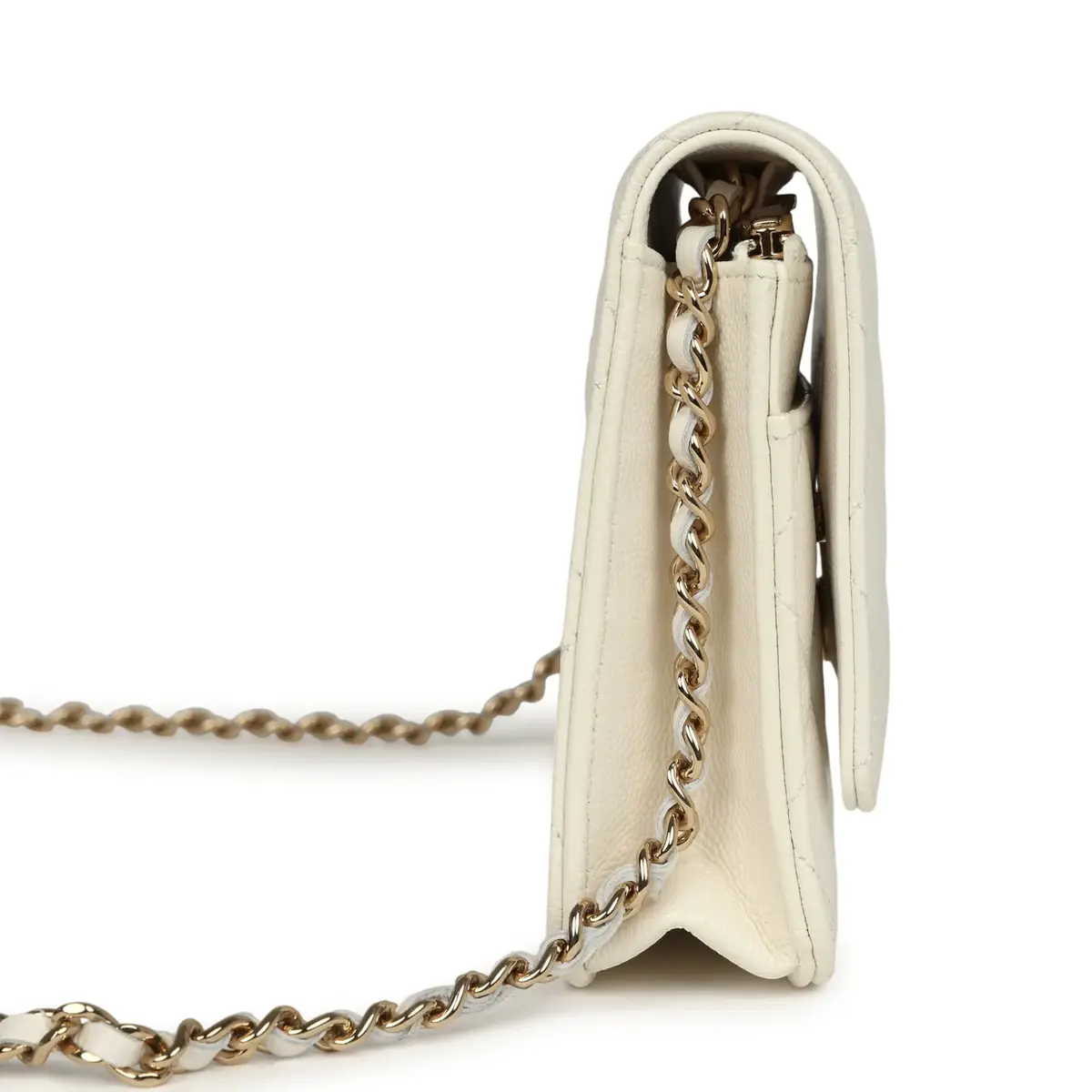 Chanel Chanel Wallet On Chain WOC White Shiny Caviar Light Gold Hardware | Thumbnail 3 Chanel Chanel Wallet On Chain WOC White Shiny Caviar Light Gold Hardware | Thumbnail 3
