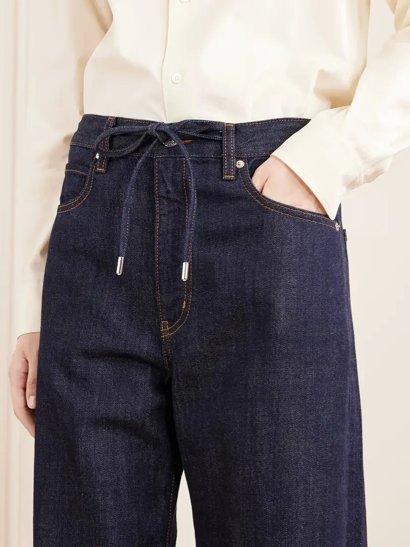 Frame The Off Duty Drawstring Bow High-rise Barrel-leg Jeans | Thumbnail 5