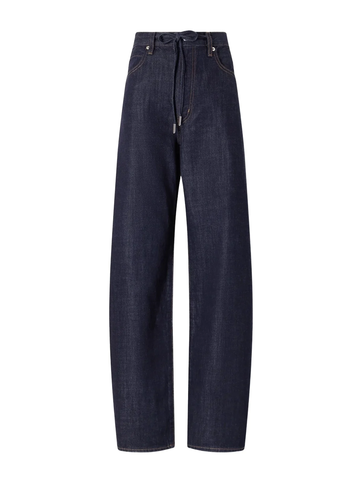 The Off Duty Drawstring Bow High-rise Barrel-leg Jeans