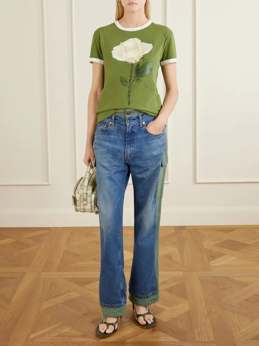 Acne Studios Etza Printed Cotton And Hemp-blend T-shirt | Thumbnail 2 Acne Studios Etza Printed Cotton And Hemp-blend T-shirt | Thumbnail 2