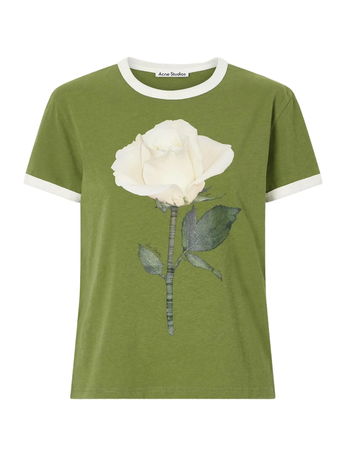 Acne Studios Etza Printed Cotton And Hemp-blend T-shirt - Green