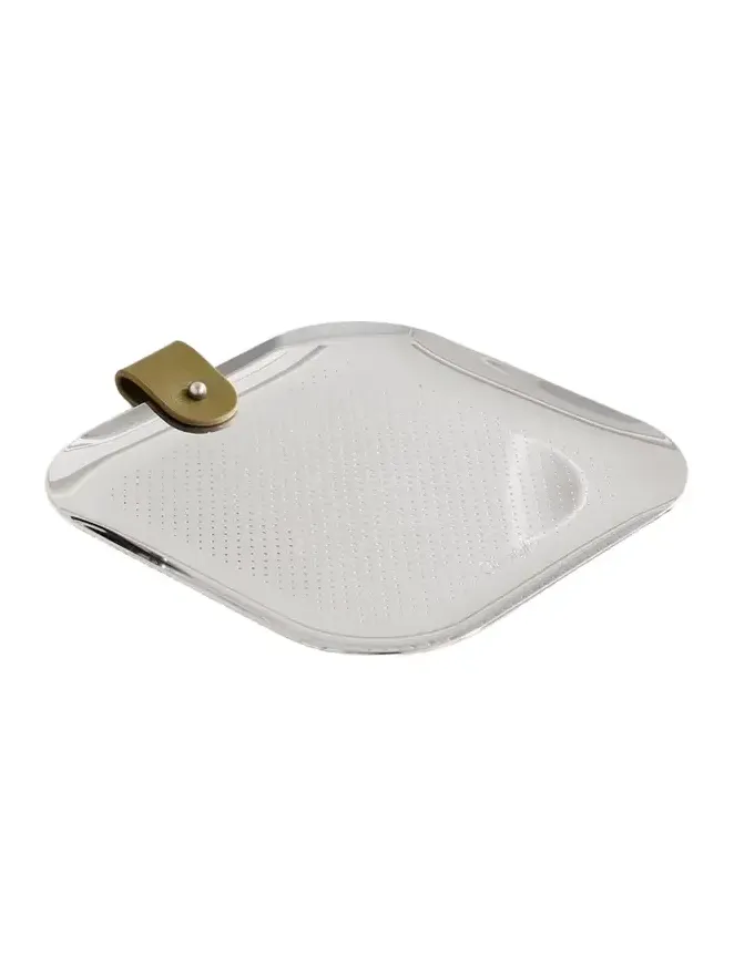 Christofle Club Leather-trimmed Silver-plated Trinket Tray