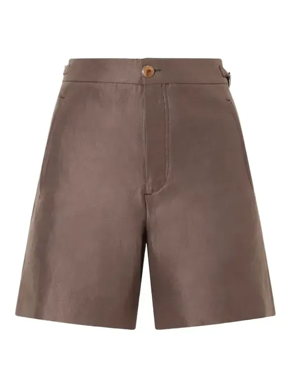 Cocoa Cropped Linen Shorts