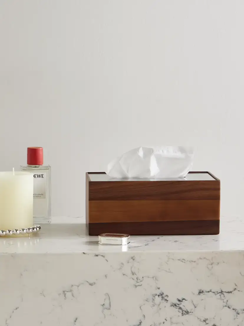 Christofle Uni Walnut And Stainless Steel Tissue Box | Thumbnail 2 Christofle Uni Walnut And Stainless Steel Tissue Box | Thumbnail 2