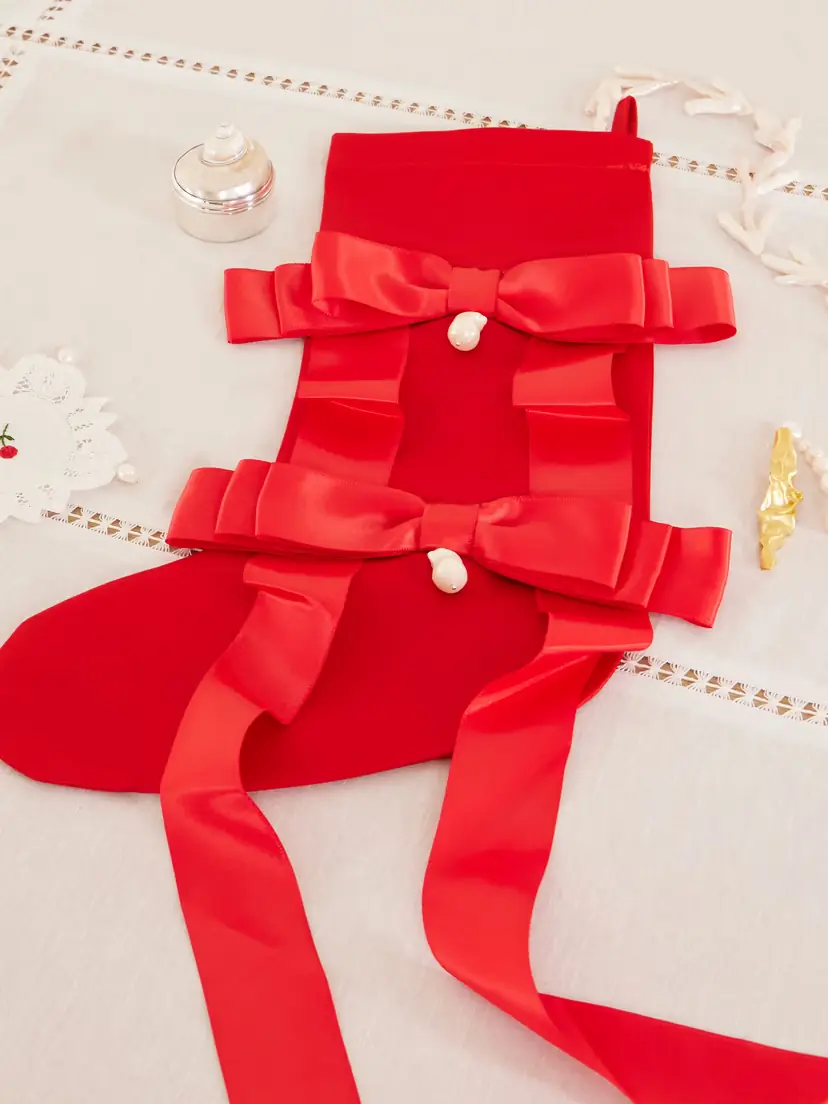 Gohar World Embellished Satin Holiday Stocking | Thumbnail 2