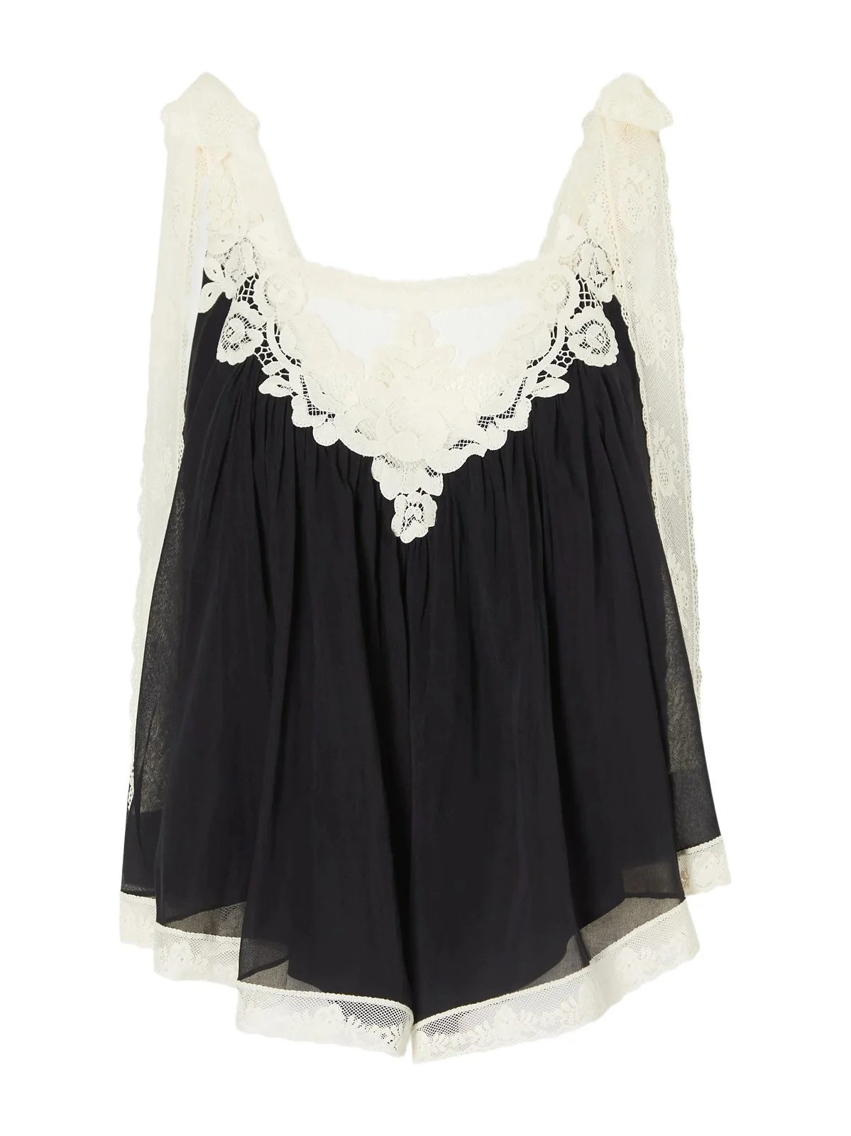 Zimmermann Roselight Lace-trimmed Cotton And Silk-blend Cami Top