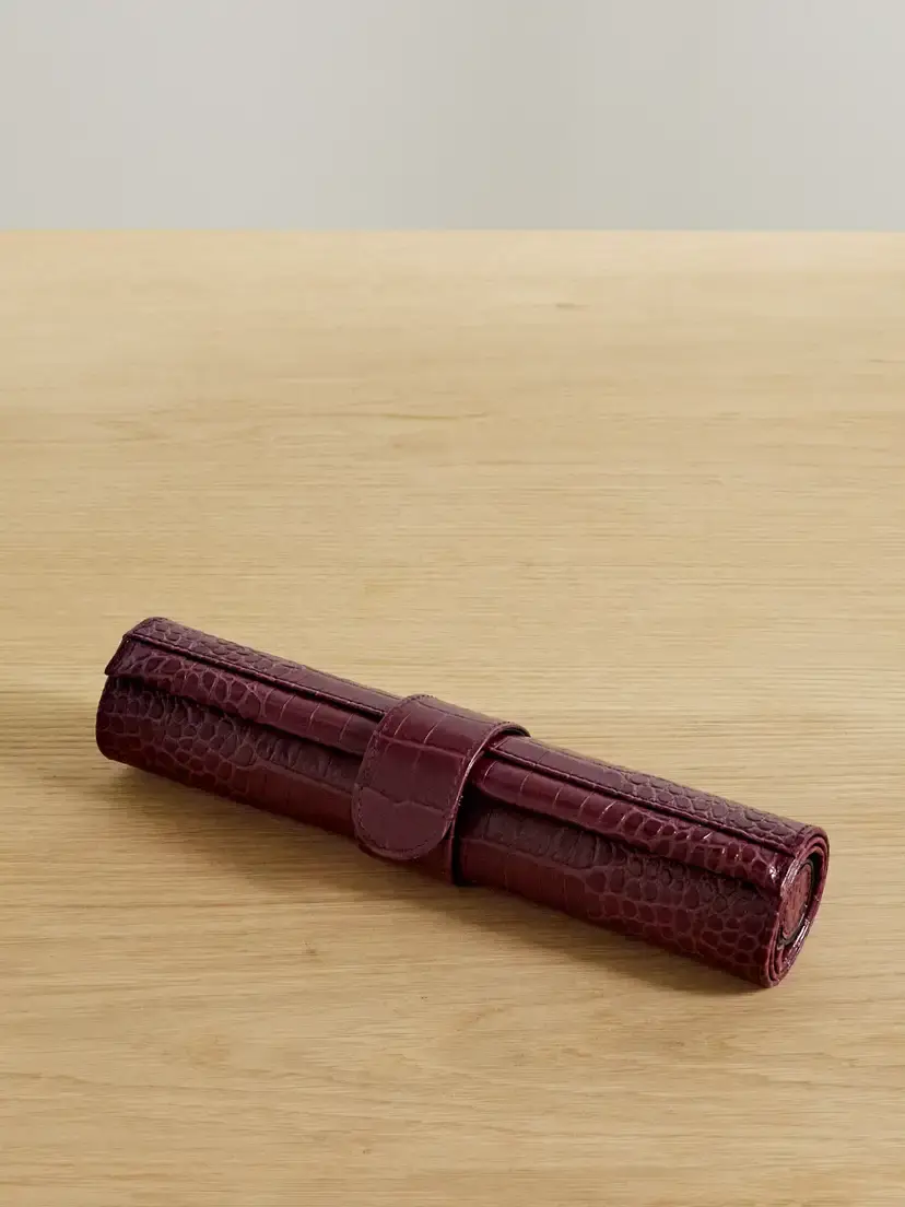 Smythson Croc-effect Leather Backgammon Roll | Thumbnail 4 Smythson Croc-effect Leather Backgammon Roll | Thumbnail 4