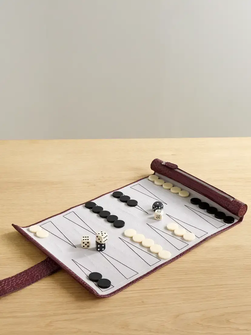 Smythson Croc-effect Leather Backgammon Roll | Image 1 Smythson Croc-effect Leather Backgammon Roll | Image 1