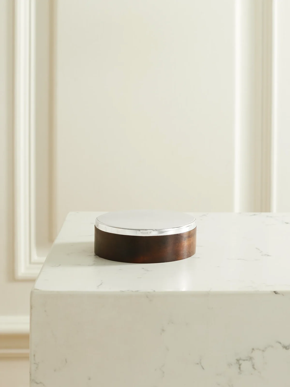 Christofle Uni Large Wood And Silver-plated Box - Brown