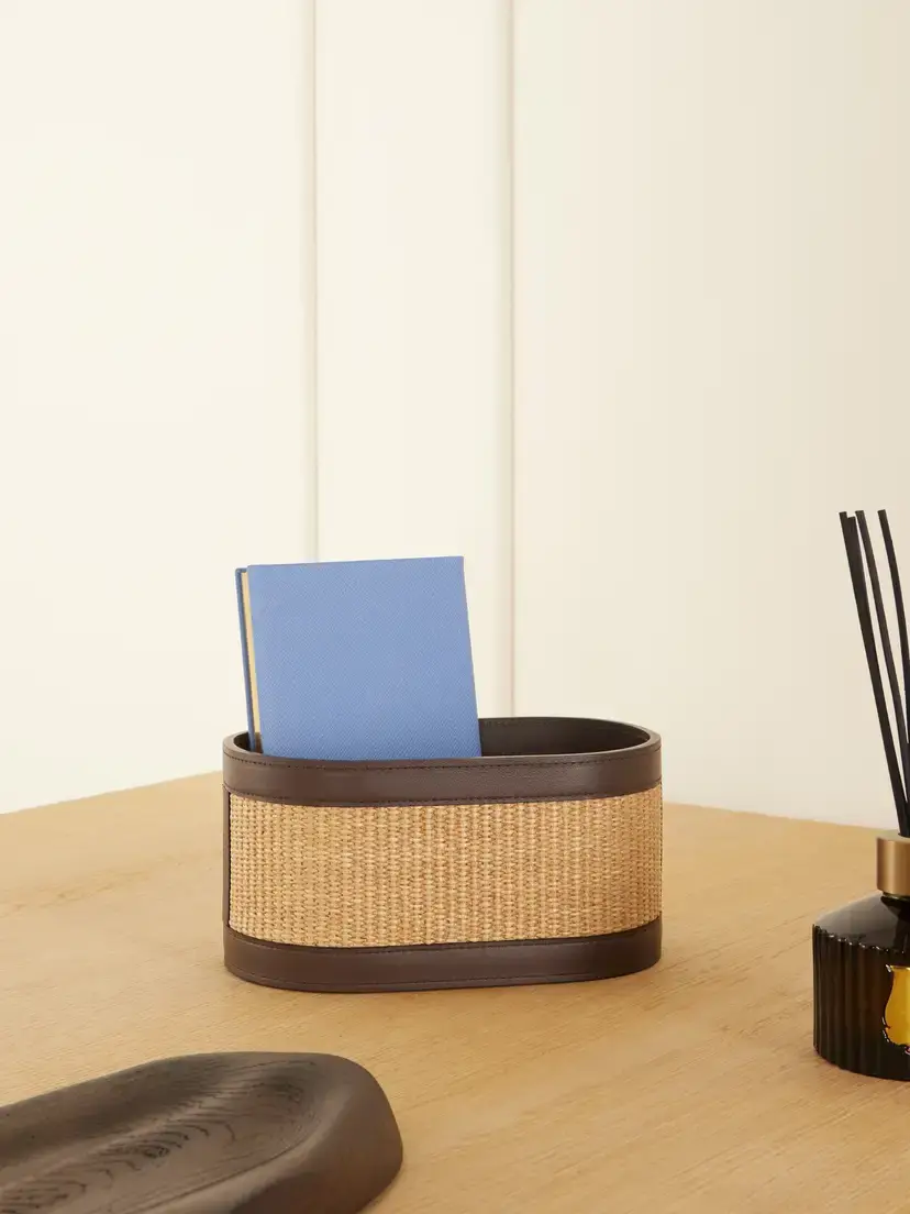 Brunello Cucinelli Raffia And Leather Basket - Brown | Thumbnail 2