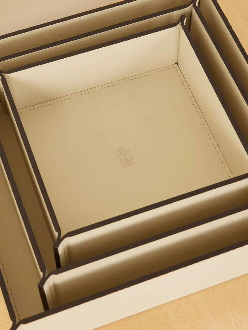 Brunello Cucinelli Set Of Three Leather Boxes | Thumbnail 3 Brunello Cucinelli Set Of Three Leather Boxes | Thumbnail 3