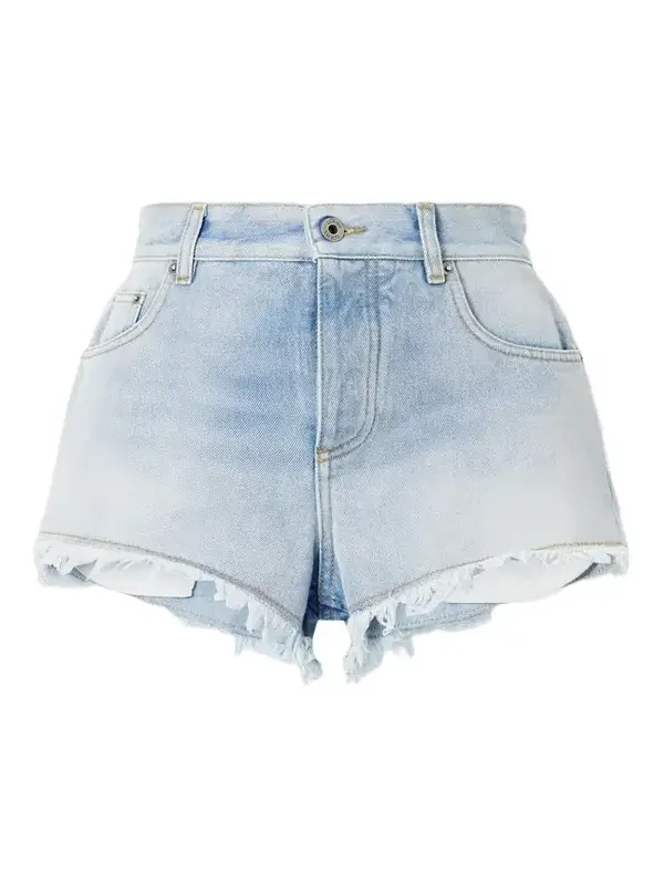 + Paula's Ibiza Anagram Distressed Straight-leg Denim Shorts + Paula's Ibiza Anagram Distressed Straight-leg Denim Shorts