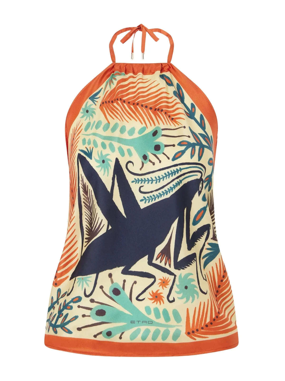 Triangle Floral-print Silk-twill Top