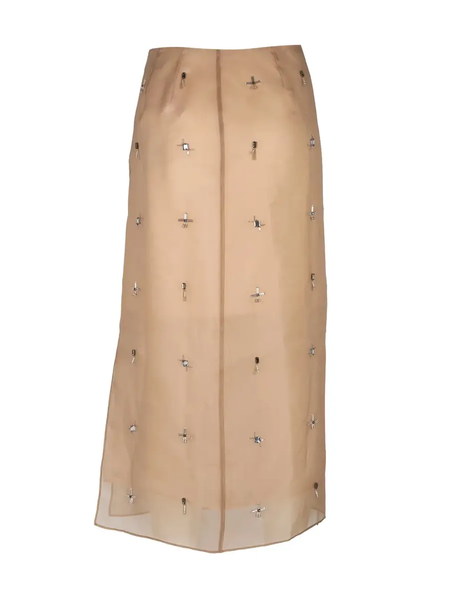 LAFAYETTE 148 Embellished Organza Silk Pencil Skirt | Thumbnail 2