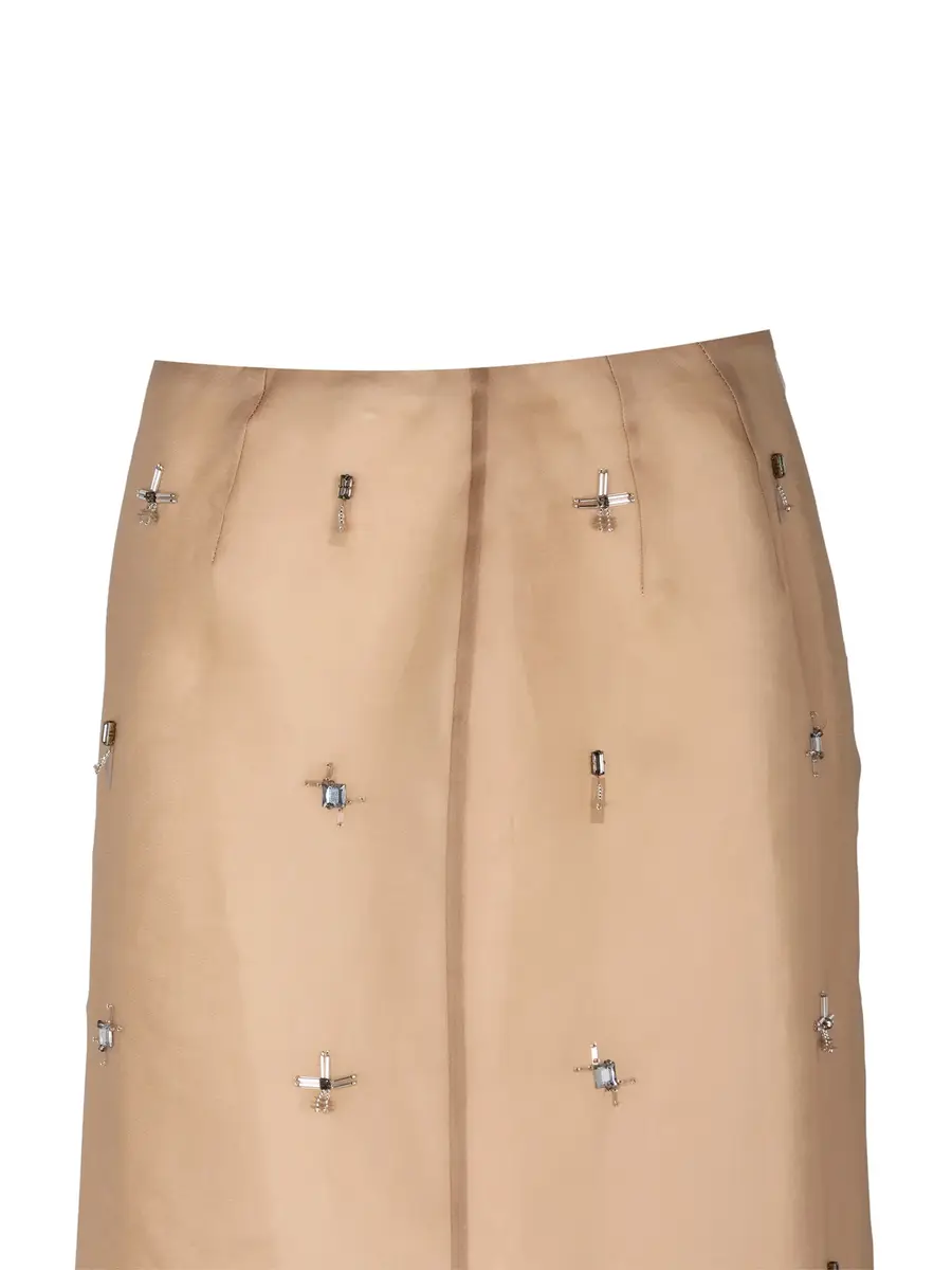 LAFAYETTE 148 Embellished Organza Silk Pencil Skirt | Thumbnail 3