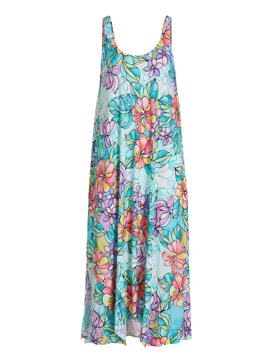 Women's Floral Cotton-Blend Midi-Dress Women's Floral Cotton-Blend Midi-Dress