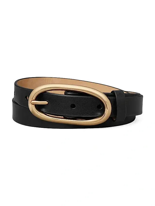 Tory Burch Women's Pierced Buckle Leather Belt