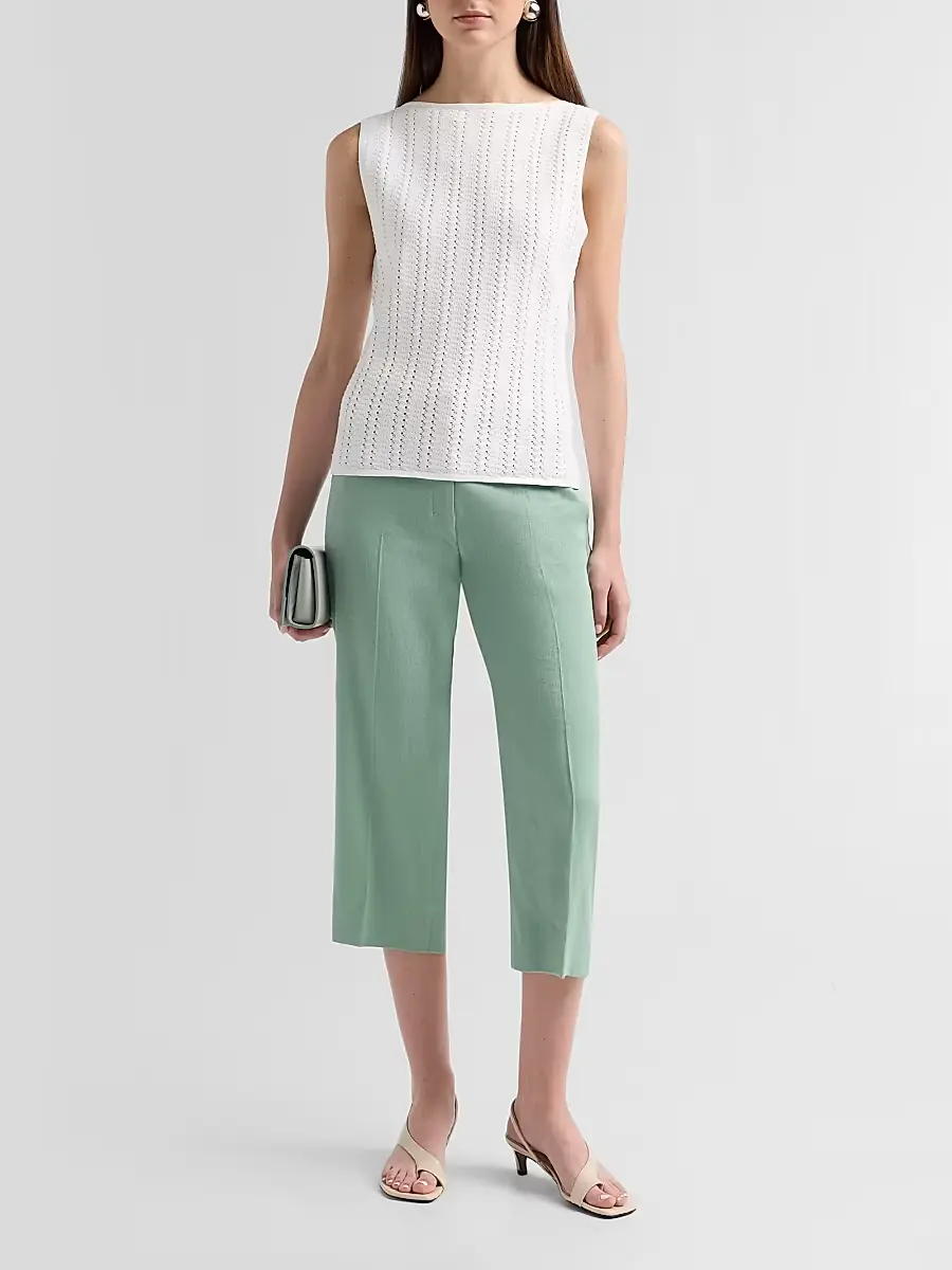 Theory Women's Linen-Blend Slit Capri Pants | Thumbnail 2 Theory Women's Linen-Blend Slit Capri Pants | Thumbnail 2