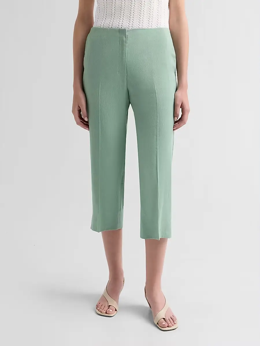 Theory Women's Linen-Blend Slit Capri Pants | Thumbnail 4 Theory Women's Linen-Blend Slit Capri Pants | Thumbnail 4