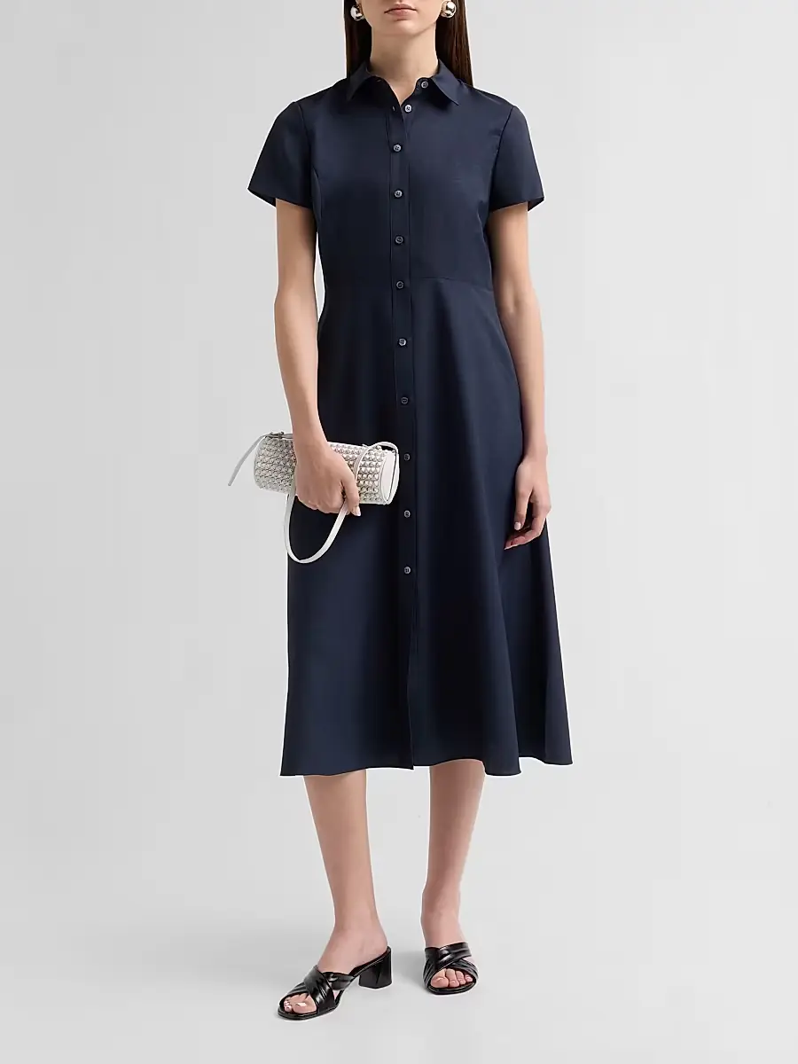 Theory Women's Short-Sleeve Midi-Shirtdress | Thumbnail 2 Theory Women's Short-Sleeve Midi-Shirtdress | Thumbnail 2