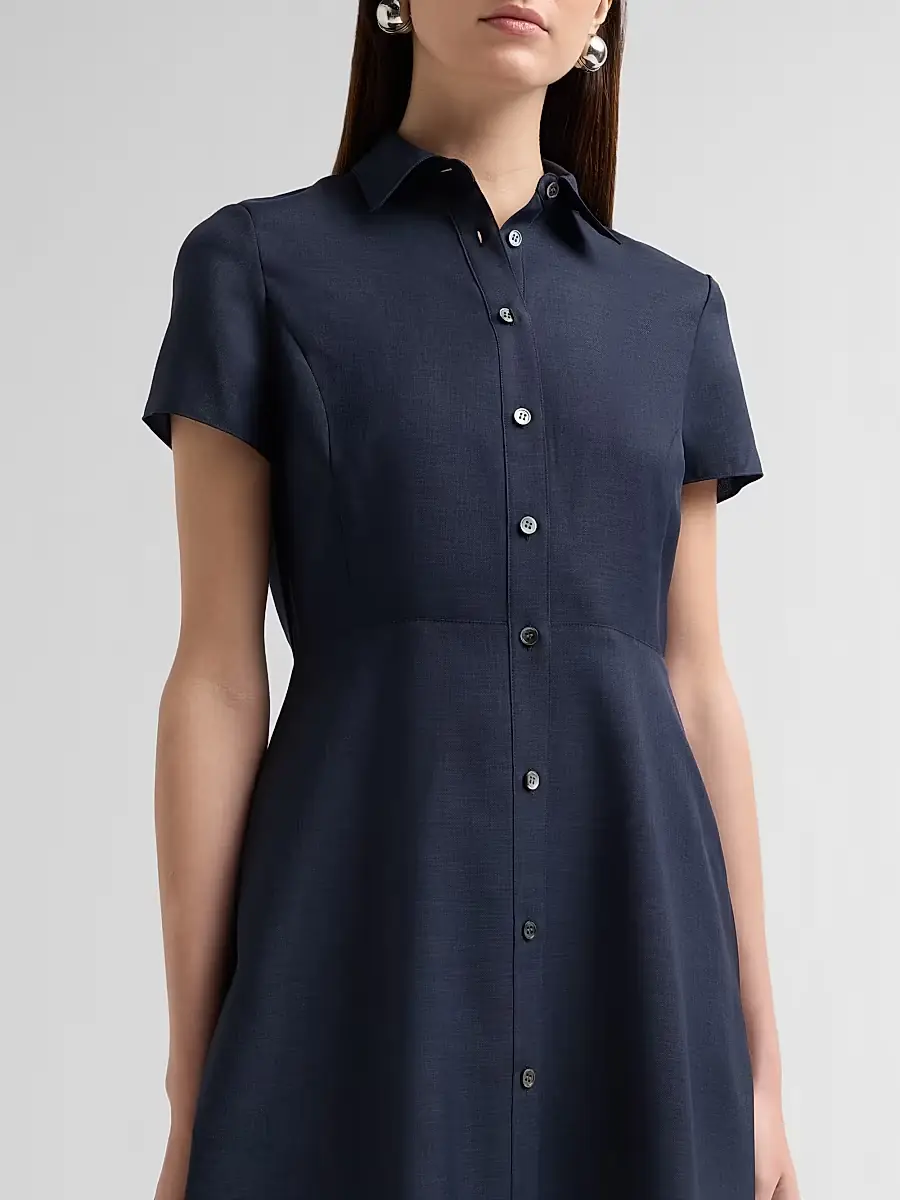 Theory Women's Short-Sleeve Midi-Shirtdress | Thumbnail 5 Theory Women's Short-Sleeve Midi-Shirtdress | Thumbnail 5