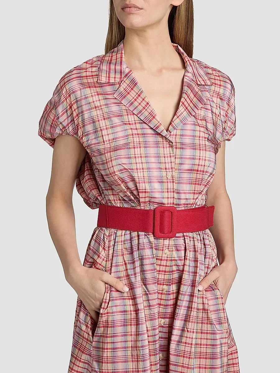 Rosie Assoulin Women's Wind At Your Back Plaid Silk-Blend Midi-Dress | Thumbnail 6 Rosie Assoulin Women's Wind At Your Back Plaid Silk-Blend Midi-Dress | Thumbnail 6