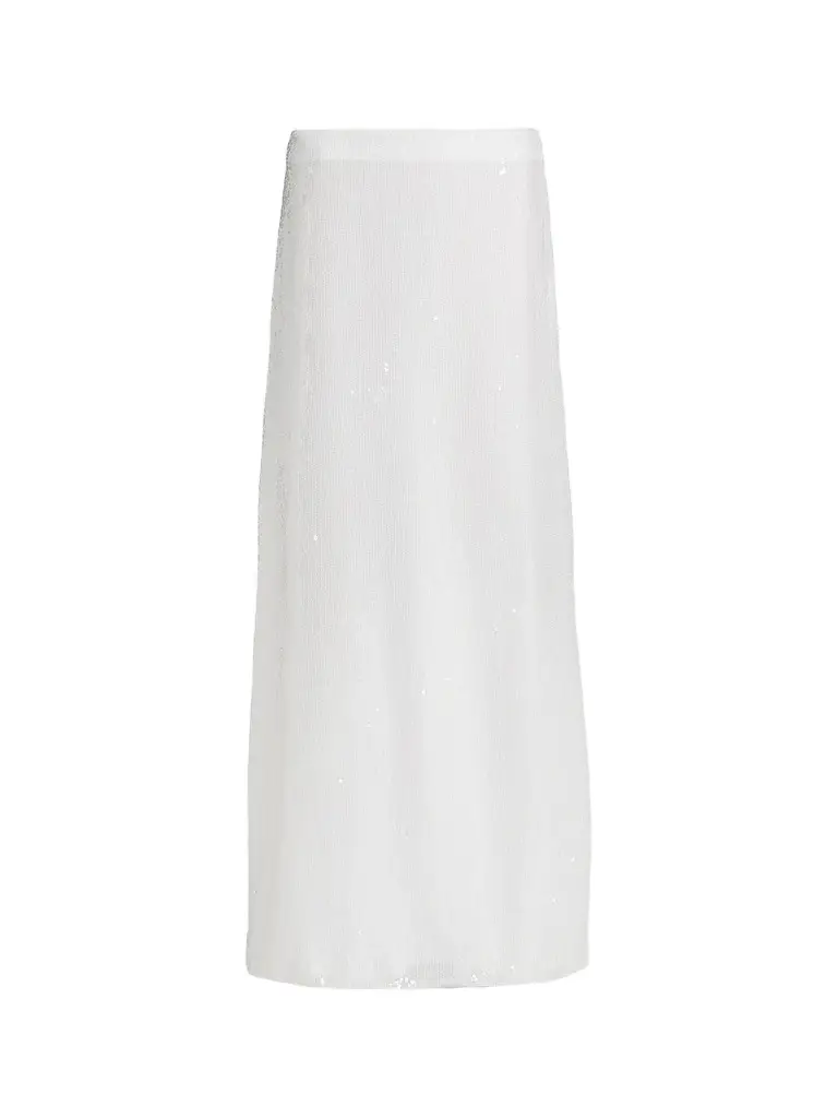 MOSCHINO Women's Sequined Cotton Maxi Skirt - Multi White | Image 1 MOSCHINO Women's Sequined Cotton Maxi Skirt - Multi White | Image 1