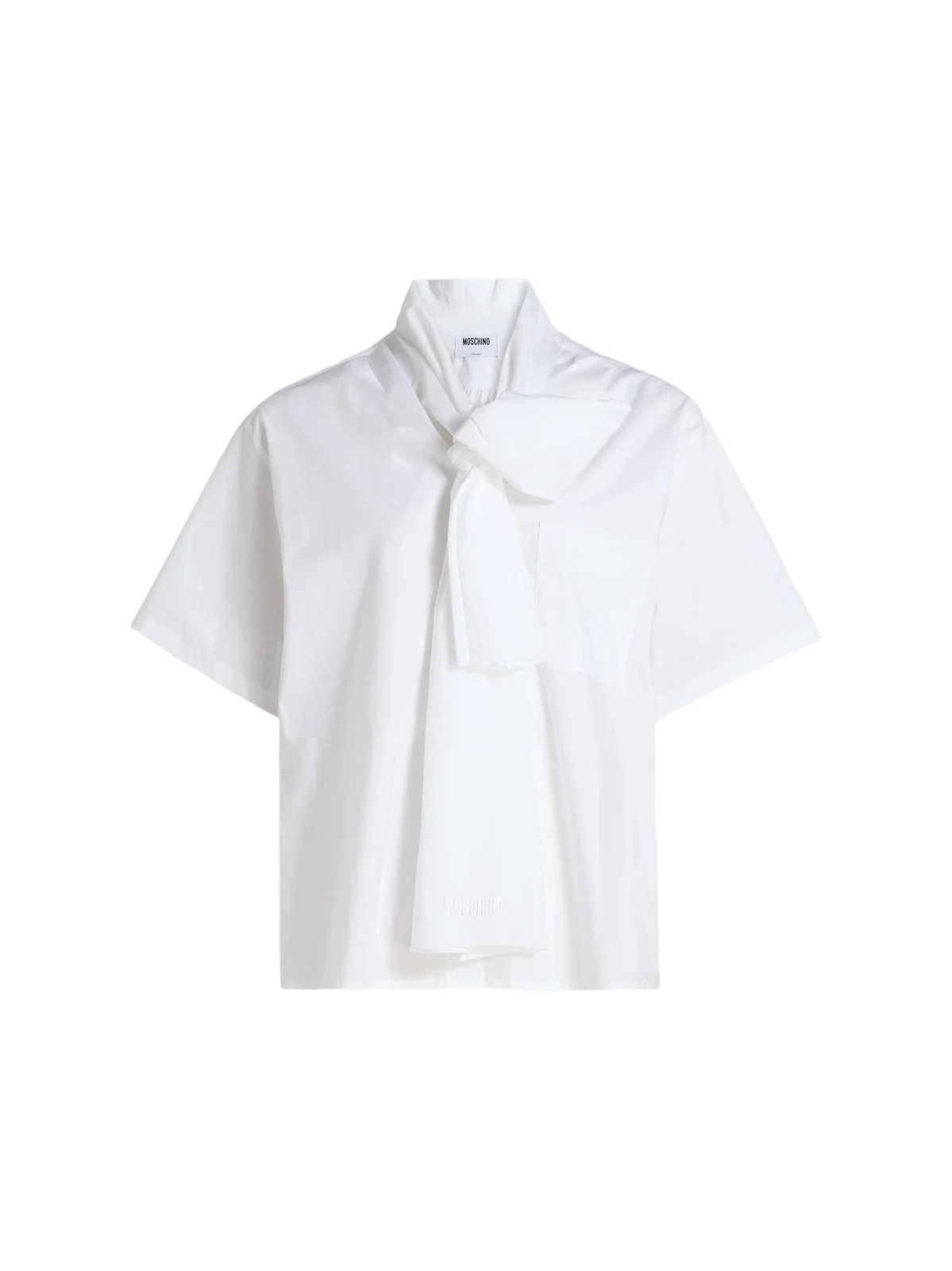 Women's Stretch-Cotton Tieneck Blouse