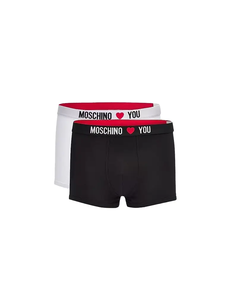 MOSCHINO Men's My Valentine Stretch-Jersey Trunk Brief 2-Pack - Multi Black | Image 1 MOSCHINO Men's My Valentine Stretch-Jersey Trunk Brief 2-Pack - Multi Black | Image 1