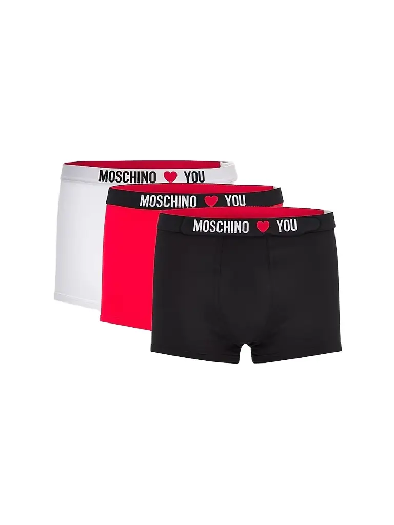 MOSCHINO Men's My Valentine Stretch-Jersey Variety Boxer Briefs 3-Pack | Image 1 MOSCHINO Men's My Valentine Stretch-Jersey Variety Boxer Briefs 3-Pack | Image 1