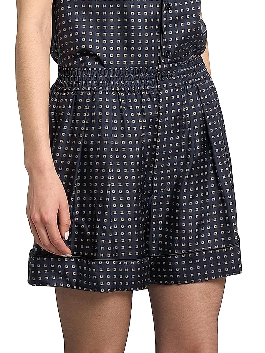 Saint Laurent Women's Pajama Shorts in Square Silk Satin | Thumbnail 4 Saint Laurent Women's Pajama Shorts in Square Silk Satin | Thumbnail 4
