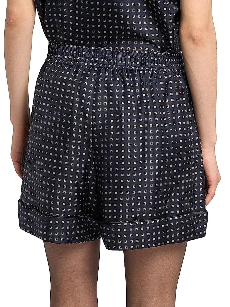 Saint Laurent Women's Pajama Shorts in Square Silk Satin | Thumbnail 5 Saint Laurent Women's Pajama Shorts in Square Silk Satin | Thumbnail 5