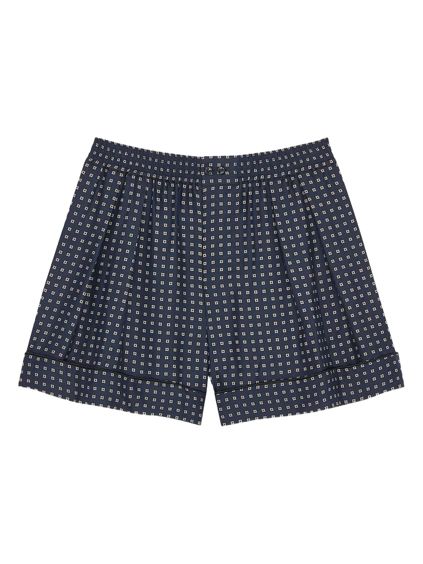 Saint Laurent Women's Pajama Shorts in Square Silk Satin