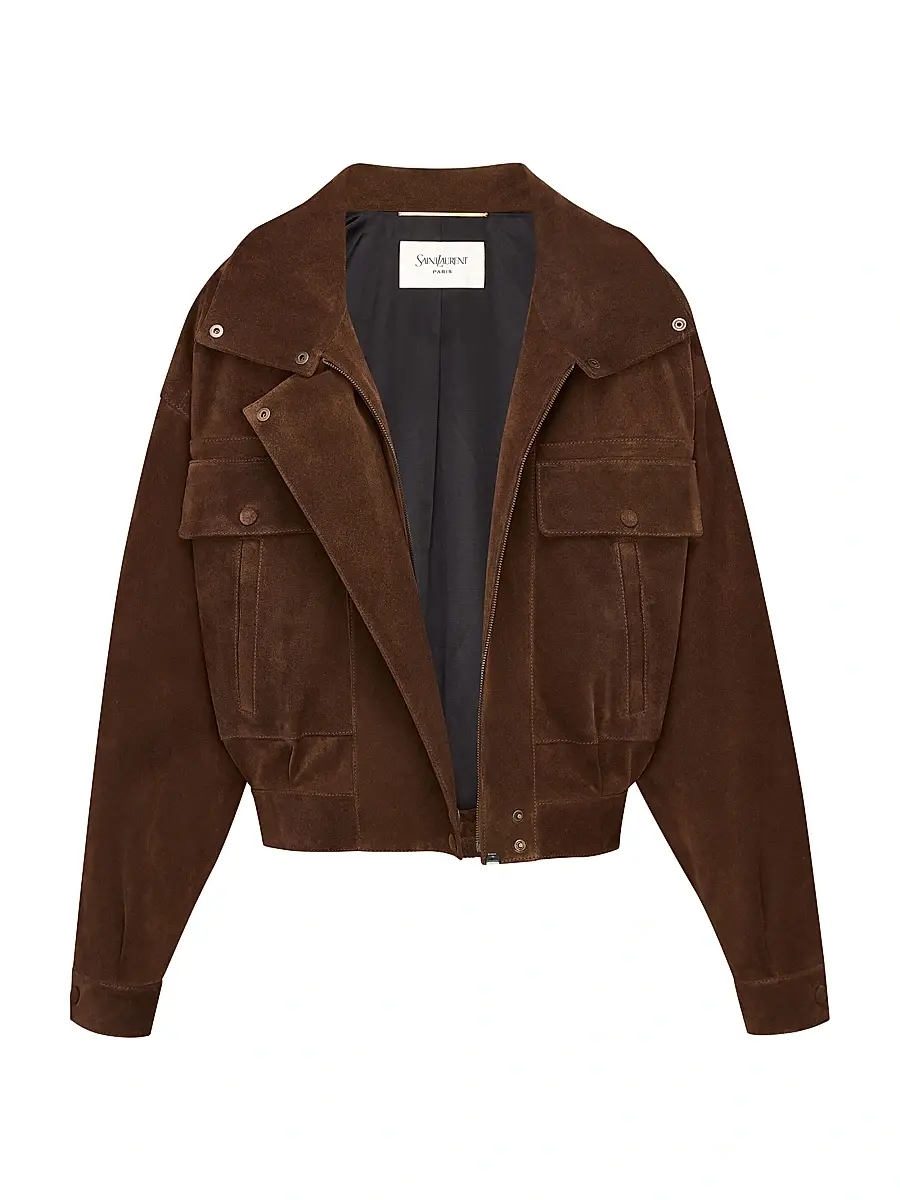 Saint Laurent Women's Jacket in Vintage Split Leather | Thumbnail 4 Saint Laurent Women's Jacket in Vintage Split Leather | Thumbnail 4