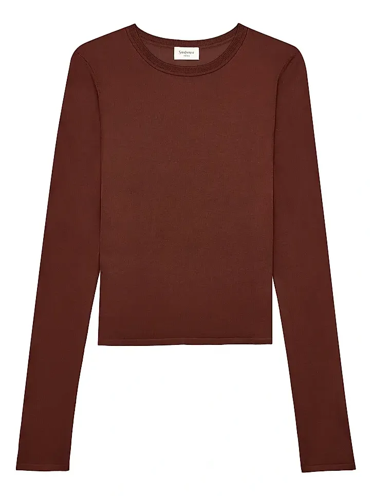 Women's Cassandre Sheer Top in Knit - Chocolate Women's Cassandre Sheer Top in Knit - Chocolate