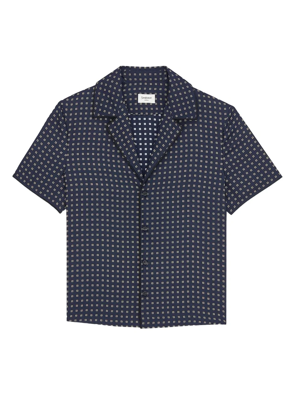 Saint Laurent Women's Pajama Top in Square Silk Satin