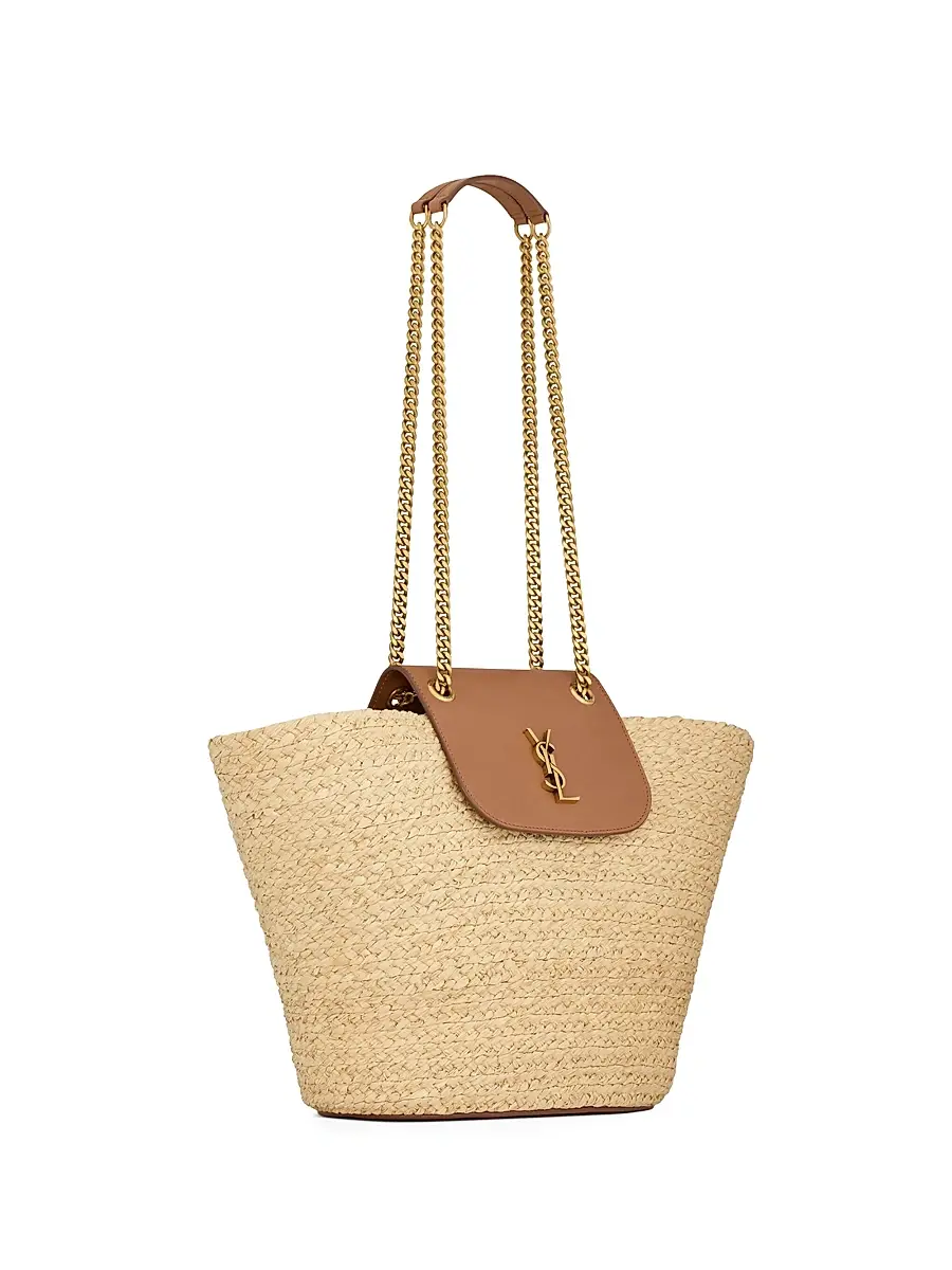 Saint Laurent Women's Manon Tote Bag in Raffia - Natural | Thumbnail 4 Saint Laurent Women's Manon Tote Bag in Raffia - Natural | Thumbnail 4