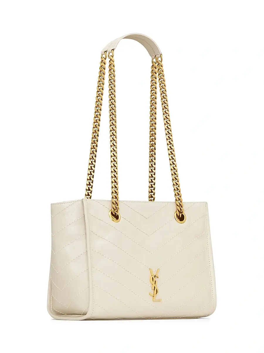 Saint Laurent Women's Niki Small Shopping Bag in Vintage Leather - White | Thumbnail 4